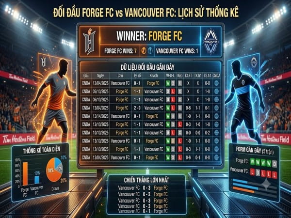 Đối đầu Forge FC vs Vancouver FC